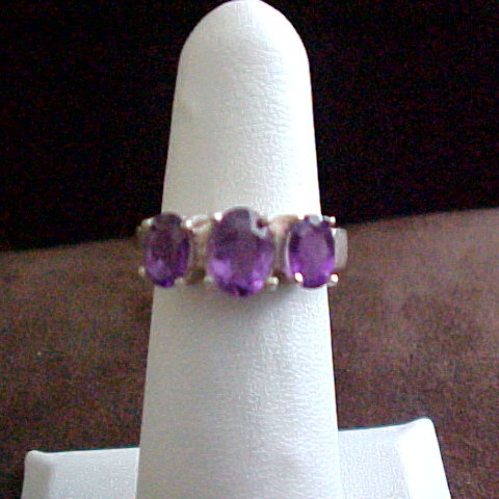 Amethyst And Sterling Silver Ring